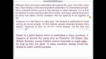 ENGLISH 9 - UNIT 8: CELEBRATIONS - GETTING STARTED +LISTEN AND READ