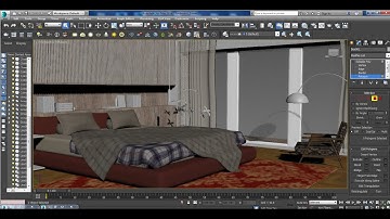 3Dsmax Tutorials, Tutorial on Modeling Texturing & Lighting a Bedroom in 3dsmax using Vray (Part 9)