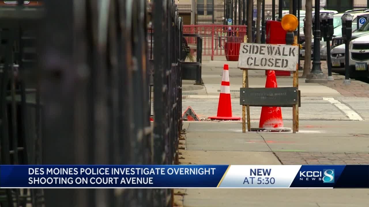 Des Moines Police investigate overnight shooting on Court Avenue