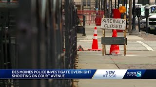 Full Des Moines Police investigate overnight shooting on Court Avenue Update