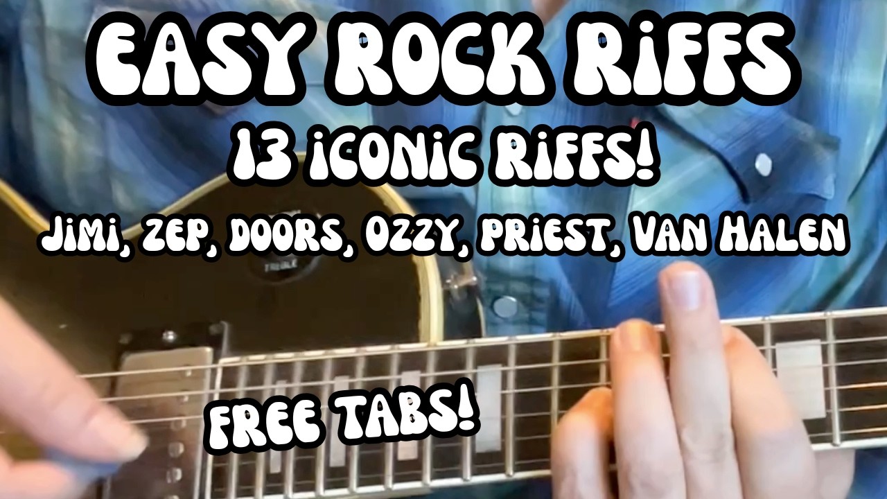 アート・デザイン・音楽 Rock Riffs for Guitar /2. EASY ROCK RIFFS Guitar Lesson w/ FREE TAB Ozzy, Priest, Van Halen