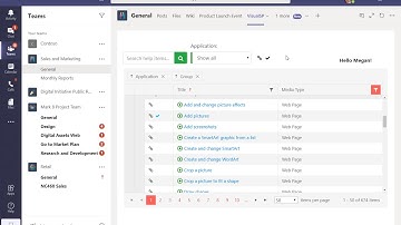 Office 365 training content in Microsoft Teams using VisualSP app
