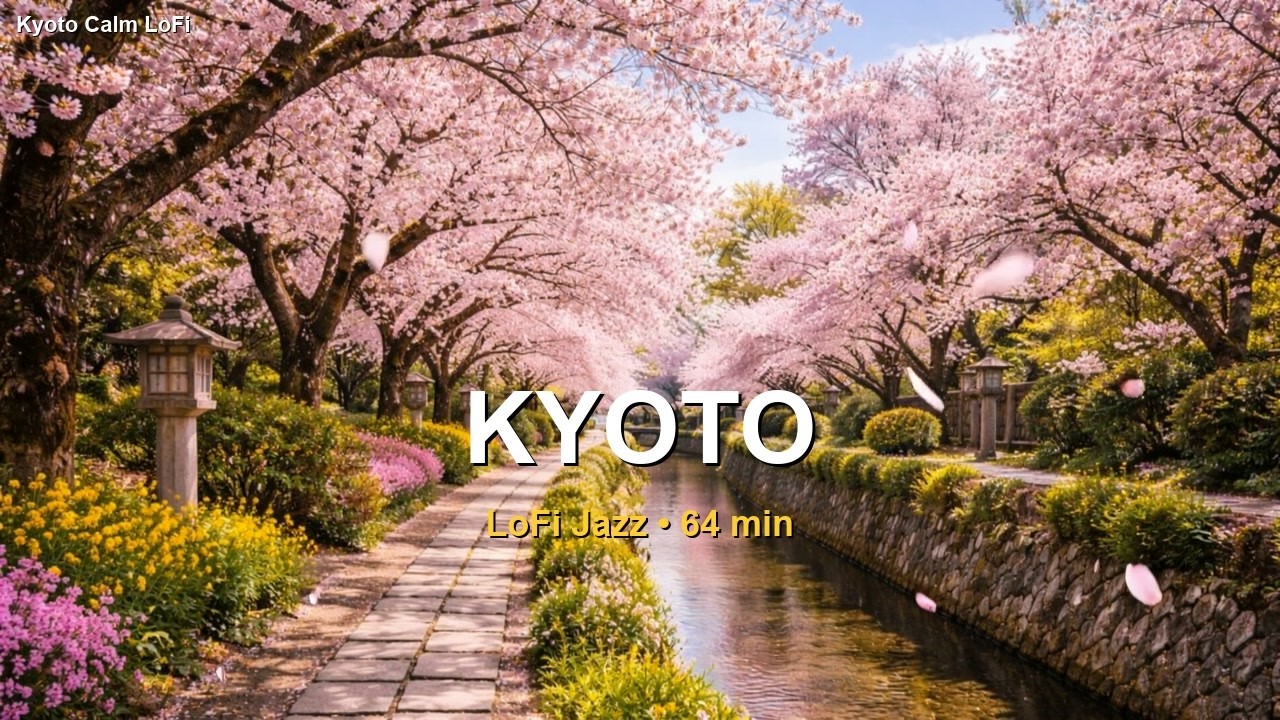 Spring Kyoto LoFi Jazz 🌸 | Philosopher's Path Cherry Blossom