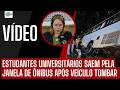 ESTUDANTES UNIVERSITÁRIOS S4EM PELA JANEL4 DE ÔNIBUS APÓS VEÍCULO TOMB4R EM RODOVIA NA BAHIA