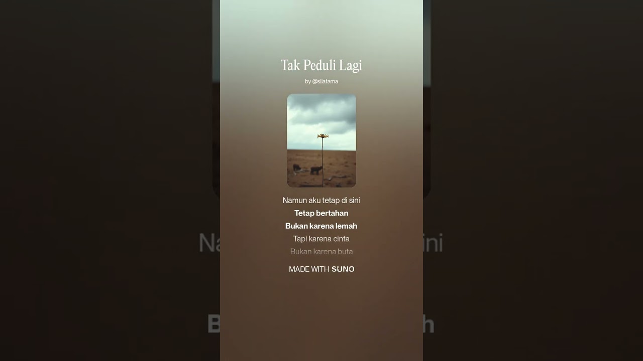 Tak Peduli Lagi (Love Song, Female Vocal)