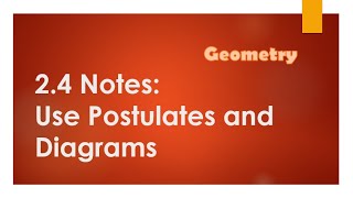 Geometry - 2.4 Notes: Use Postulates and Diagrams