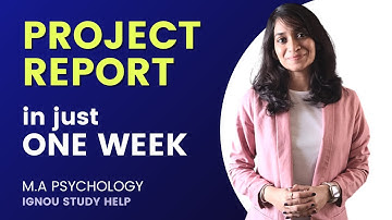 IGNOU MAPC | PROJECT DISSERTATION | PROJECT REPORT | Finish in 7 days | FULL COURSE | 2ND YEAR