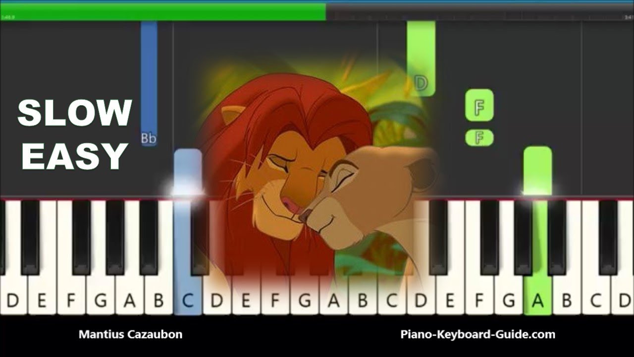 Can You Feel The Love Tonight - Lion King Slow Easy Piano Tutorial - YouTube