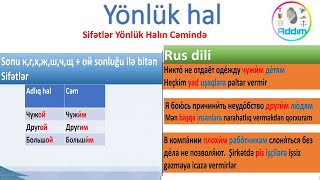 картинка: Sıfırdan Rus Dili | Dərs 39 Sifətlər Yönlük Halın Cəmində | Yönlük hal  V | Дательный падеж  V |