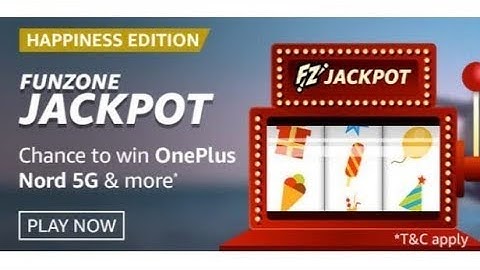 Amazon Funzone Jackpot Quiz Answers  |  Win OnePlus Nord 5G and more  Amazon Happiness Edtion Quiz