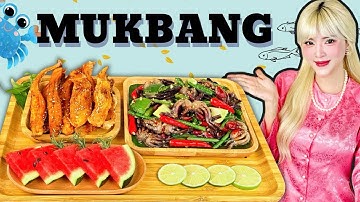Tóc Vàng mukbang khô cá dứa và mắm ba khía