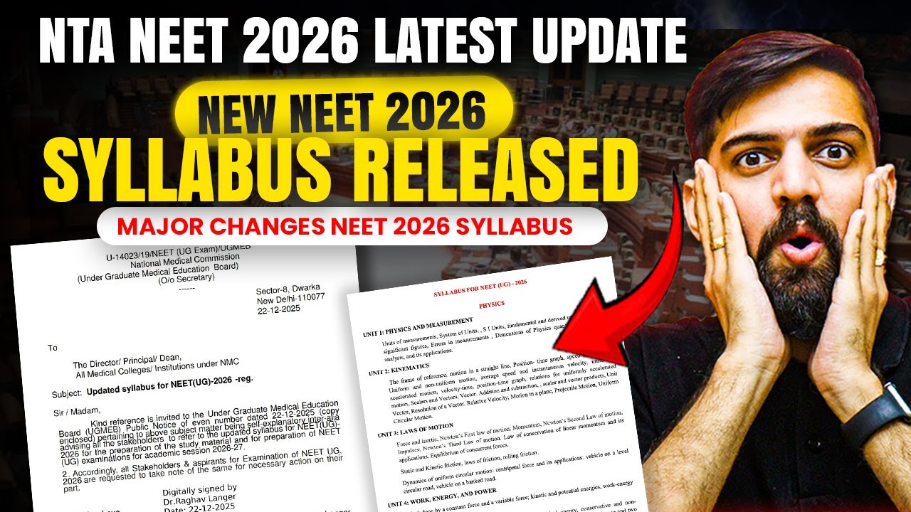 New NEET 2026 Syllabus Released | Major Changes NEET 2026 Syllabus ...