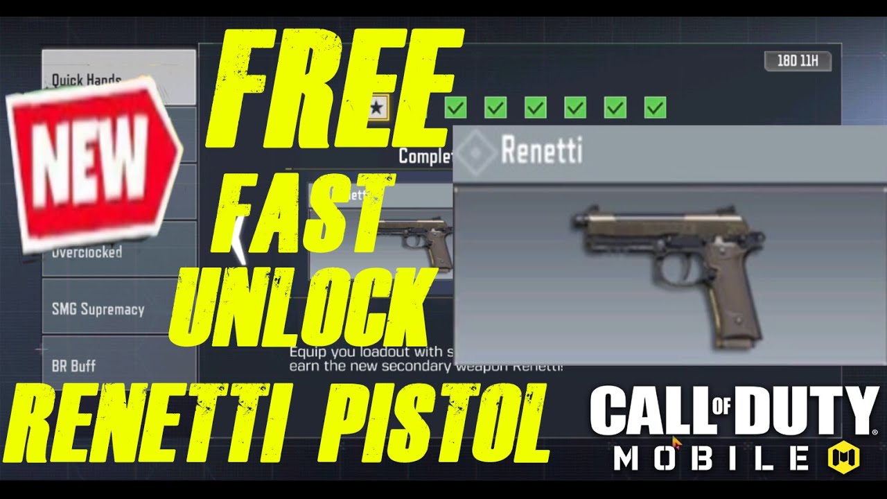 NEW How To Get Renetti Pistol CODM|Howto Easily Unlock Renetti Pistol CODM|All Task Quick Hands CODM