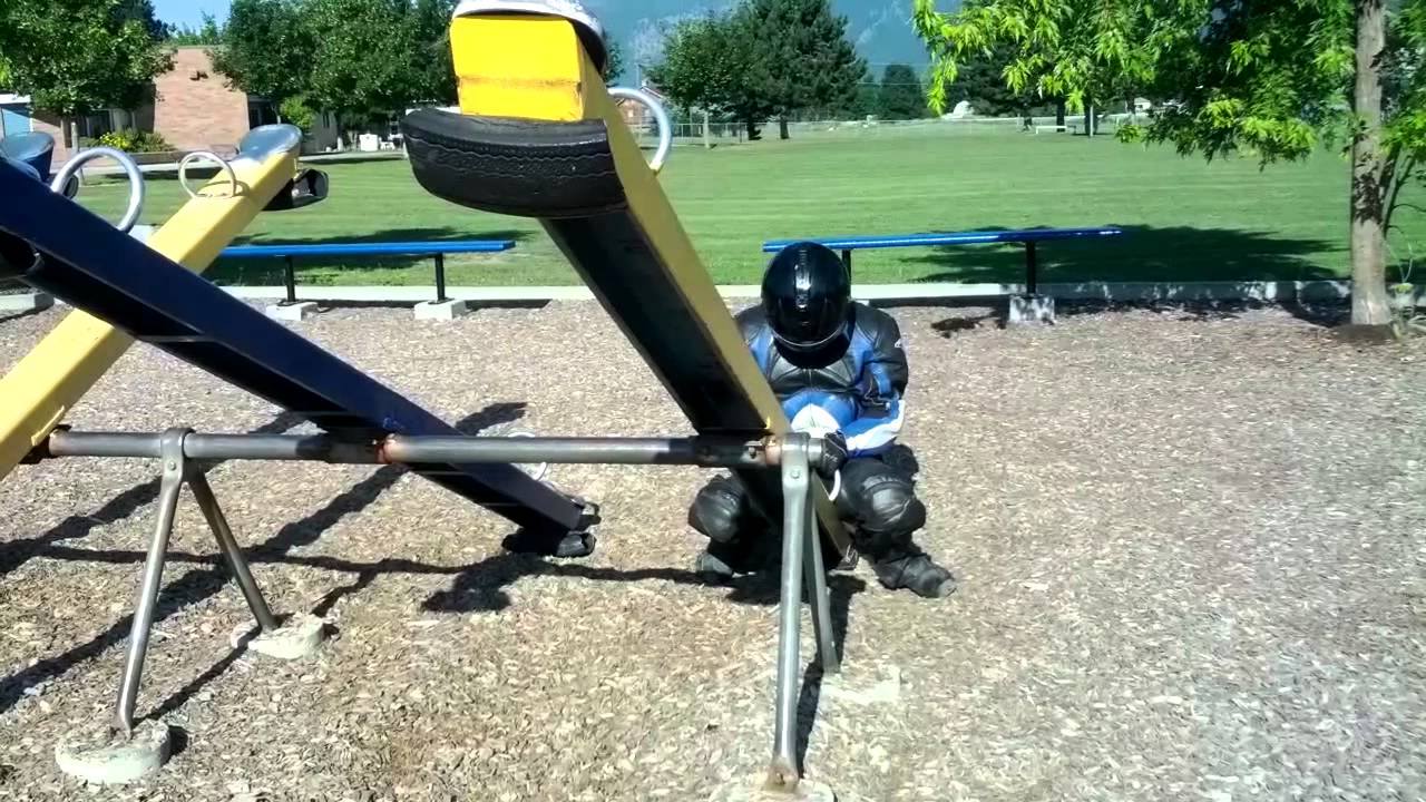 Teeter totter is no replacement for a motorcycle. YouTube