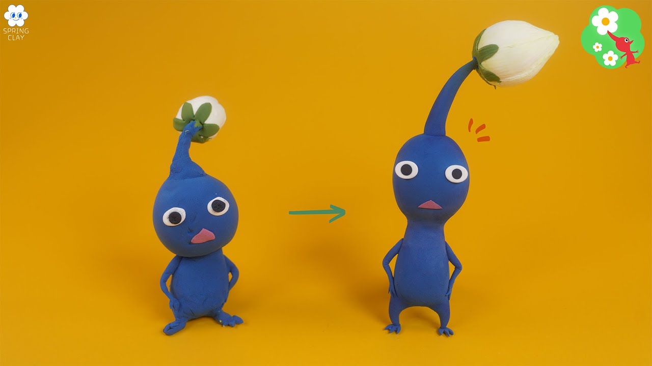 Pikmin Bloom] Making Blue pikmin with clay_stop motion animation