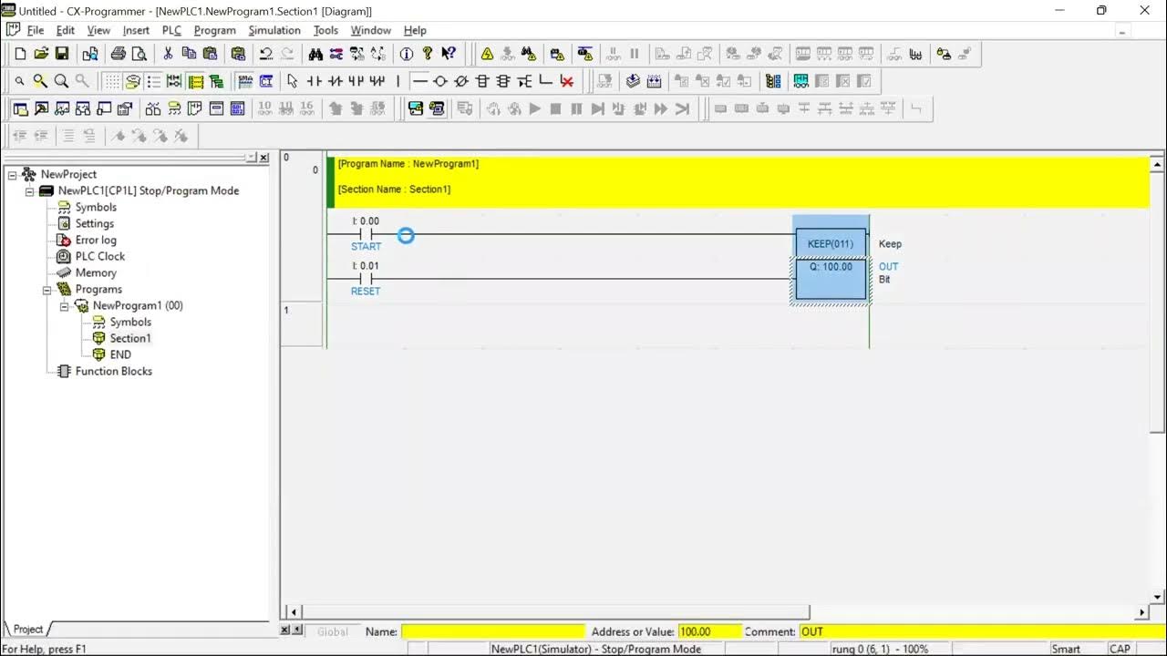 DSK Simulasi Fungsi Keep CX-Programmer - YouTube