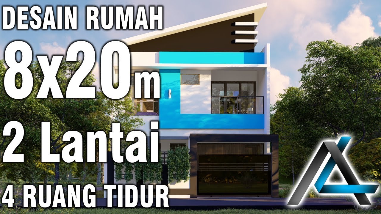 Desain Rumah 8x20 Meter2 Lantai4 Ruang Tidurjasa Desainjasa