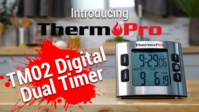 ThermoPro TM02 Dual Digital Kitchen Timer Setup Video 