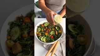 High-Protein Kale Caesar Salad (30g protein per serve!) #plantbasedrecipes #vegan