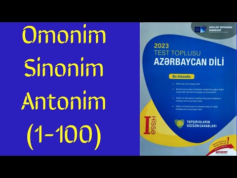 Omonim, sinonim, antonim -Azərbaycan dili test toplusu