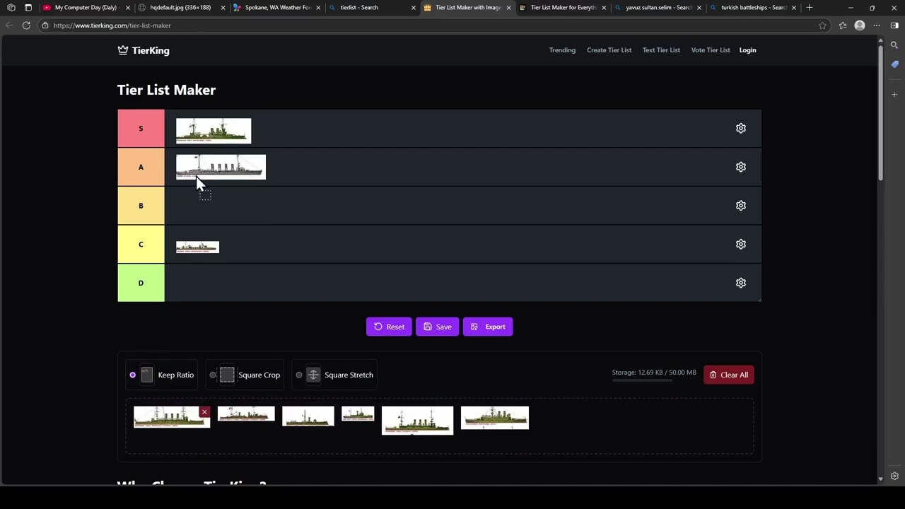 Turkish Battleship Tier list for 