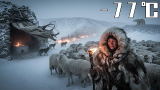 70-Year-Old Widow Lives Alone In Extreme Cold Of 77C, Driving Away Wolves And Polar Bears.