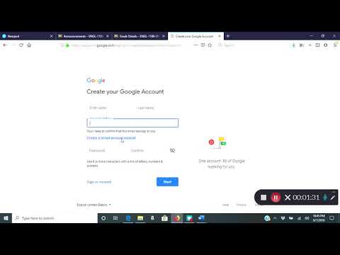 ENGL 1100 - How to Create a Google Account Using Your CSCC Email Address