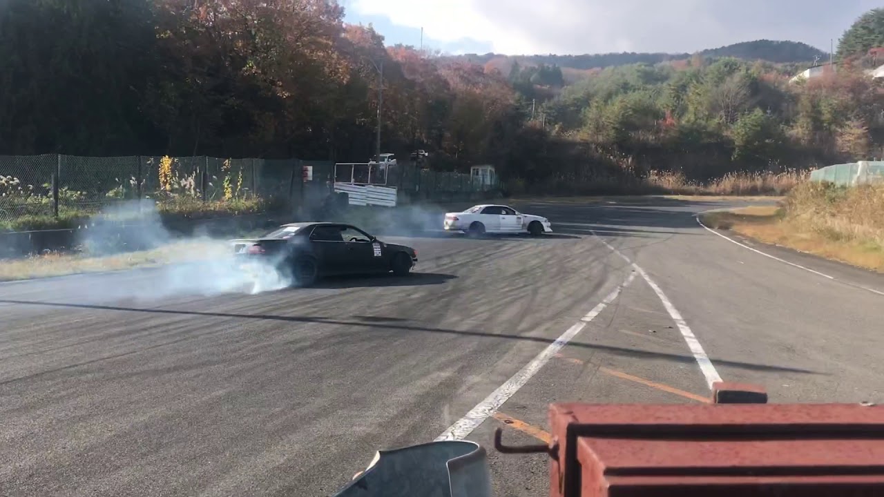 180+ KPH 4th gear entry practice part 2 ext view on Higashi course, fall matsuri 2018. JZX90 JZX100