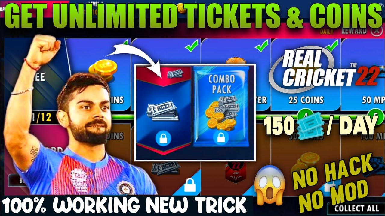 😱(New Trick) How To Get Unlimited Tickets & Coins in Real Cricket 22 ...
