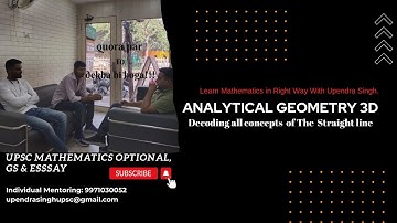 Lecture6- Analytical Geometry#3D The Sphere |UPSC| IAS_IFoS_Maths_Optional| Upendra Singh:IIT Delhi