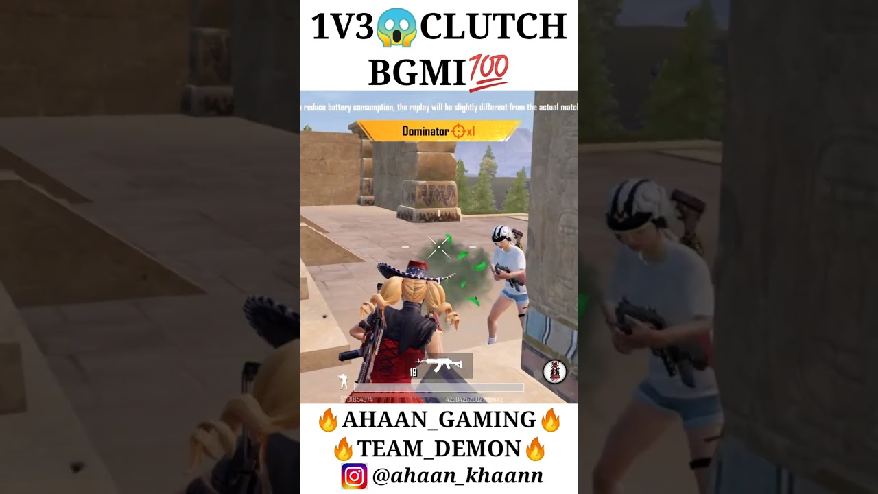 BGMI😱1V3 CLUTCH 💯% IQ 🔥Ahaan Gaming TEAM 👿DEMON👿‼️