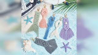 Overview: ACRNIGHEET 6PCS Seashell Macrame Keychain Kit for Beginners DIY Boho Macrame Making Ki...