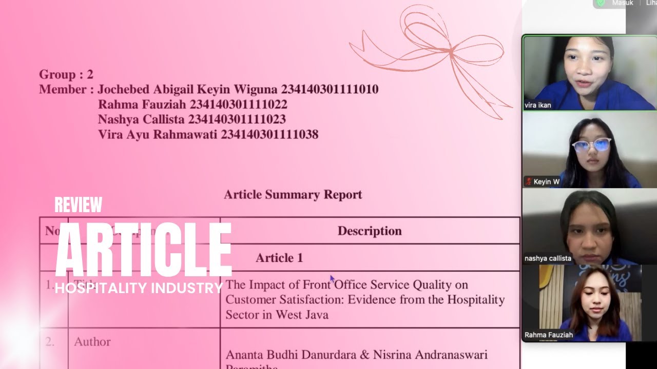 🎀Final Test English 3 || Group 2 Review Article of Hospitality Industry🥰✨