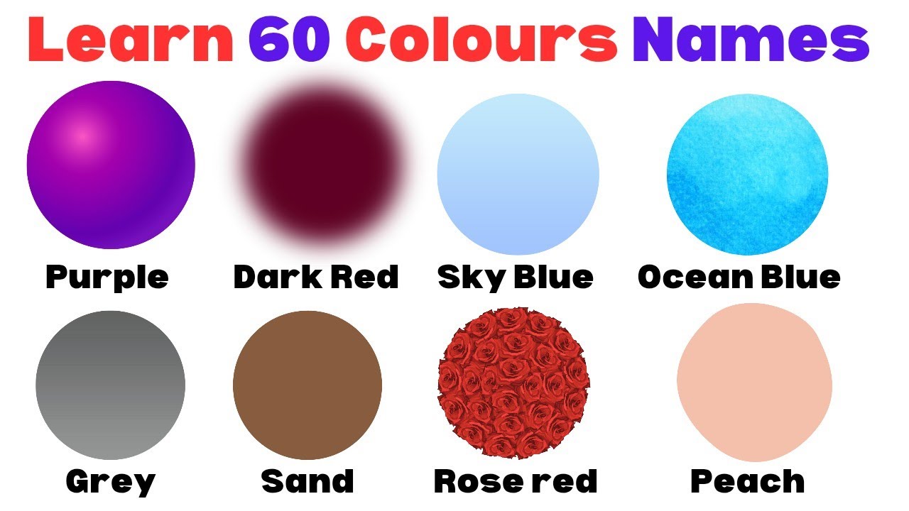 Learn 60 Colors for Kids | Fun & Easy Color Names | English Vocabulary ...