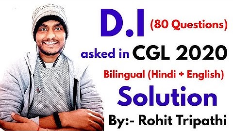 Data Interpretation | All DI Questions asked in SSC CGL 2020 by Rohit Tripathi