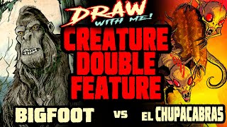 BIGFOOT VS CHUPACABRA! Draw with me! Procreate monster fight with illustrator David Hartman