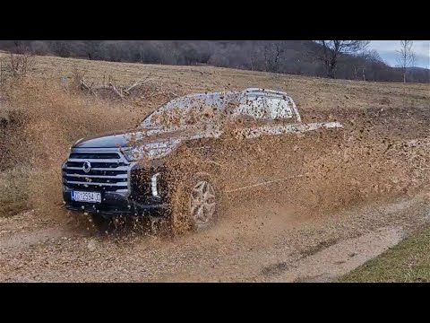 SsangYong MUSSO Grand [2.2 e-XDI, 202 HP] POV OFF-ROAD test drive CARiNIK Dynamic mud action