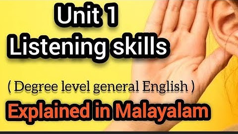 English language skills for Communication#Degree#Listening skills#notes#malayalam explanation