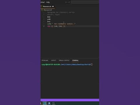 FIBONACCI SERIES SHELL SCRIPT IN 30 SECS #script #programming #shorts # ...