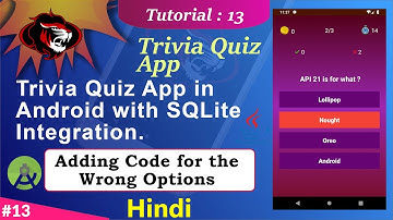 How to make Quiz App in Android Studio | Quiz App in Android | Logic for Wrong Options Part 13