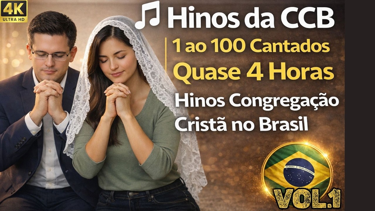 🎵 Hinos da CCB | 1 ao 100 Cantados | Quase 4 Horas | Hinos Congregação Cristã no Brasil | Vol. 1