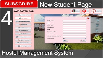 4. Hostel Management System in java - New Student Page (JFrame, Mysql Database, Netbeans IDE)