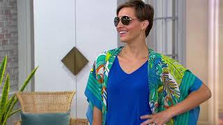 Atudes By Renee Border Print Duster On Qvc