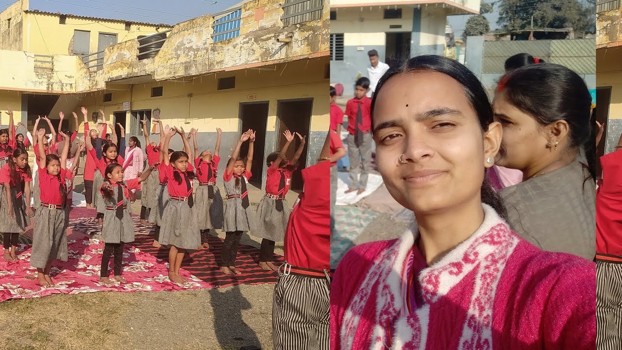 School me hua सूर्य नमस्कार 🌞🌻🍁#vlog10 #vlog #explore #vlogger #schooltime #schoollife 