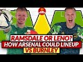 HOW ARSENAL COULD LINEUP | BURNLEY V ARSENAL | RAMSDALE OR LENO? | ARSENAL NEWS NOW