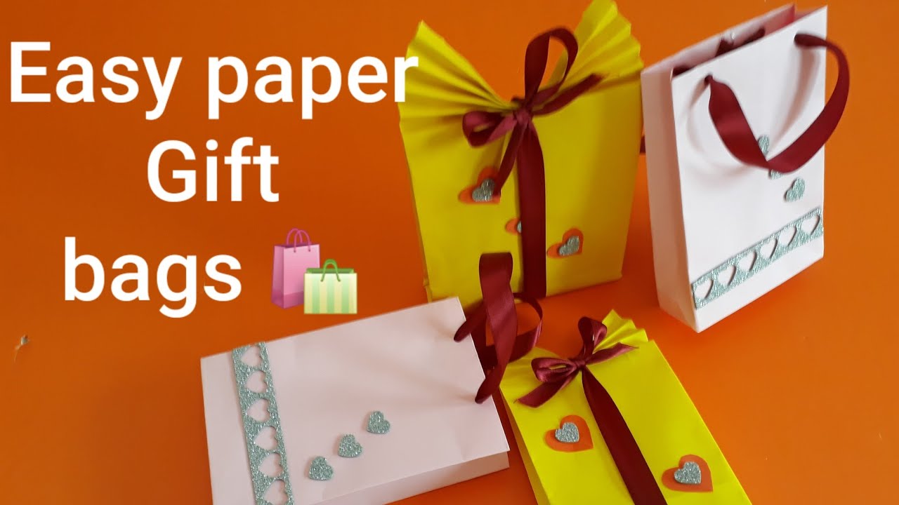 DIY paper gift bag at home l how to make a paper bag easy diy - YouTube