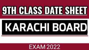 9th class date sheet 2022 | Exam 2022 | karachi board  9th date sheet | Hameed Educators |