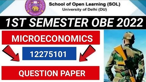 DU SOL INTRODUCTORY MICROECONOMICS ANSWER -   I UPC CODE - 12275101...