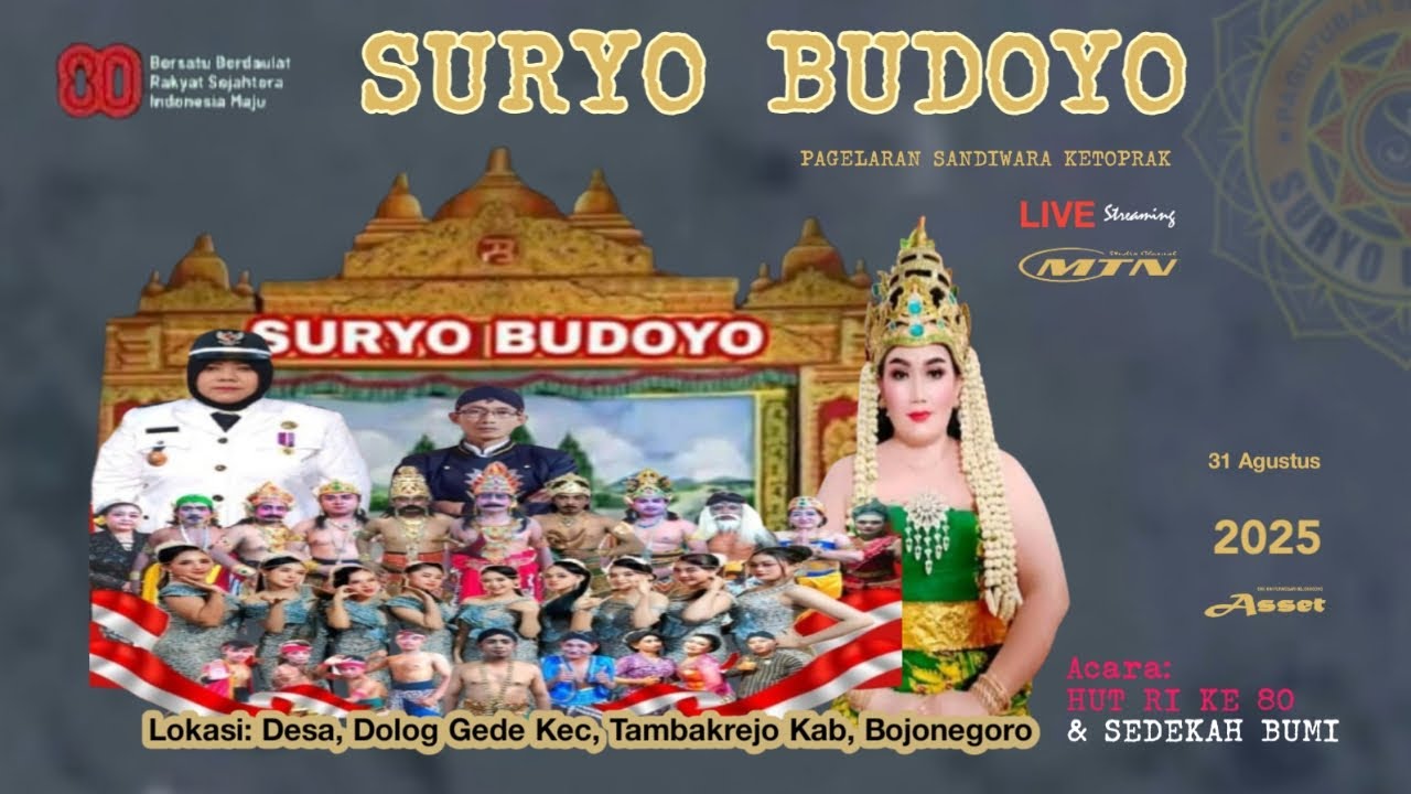 LIVE KETOPRAK SURYO BUDOYO LAKON ARYO PENANGSANG MBALELO DESA DOLOG GEDE TAMBAKREJO BOJONEGORO