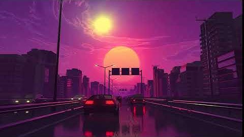 night drive animation background video loop